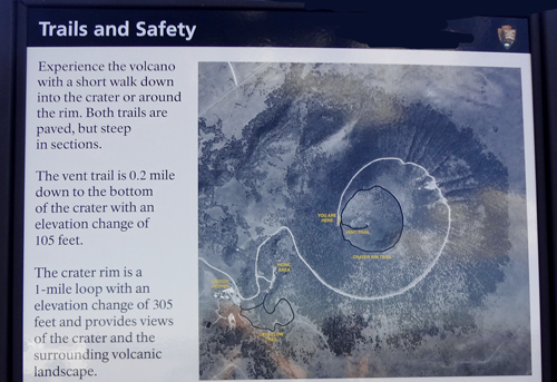 sign about the trails and safety at Capulin Volcano National Monument
